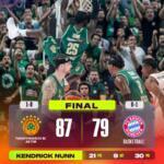 Panathinaikos vence a Bayern 86-76 en emocionante partido Pana Bayern