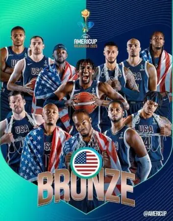 Estados Unidos repite como medallista de bronce en FIBA AmeriCup 2025 USA Basketball AmeriCup 2025