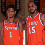 Kiyan, hijo de Carmelo Anthony, debut en la NCAA con éxito Kiyan y Carmelo Anthony