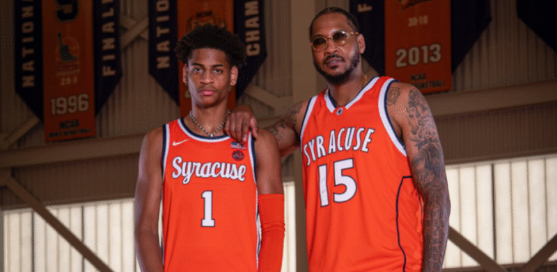Kiyan, hijo de Carmelo Anthony, debut en la NCAA con éxito Kiyan y Carmelo Anthony