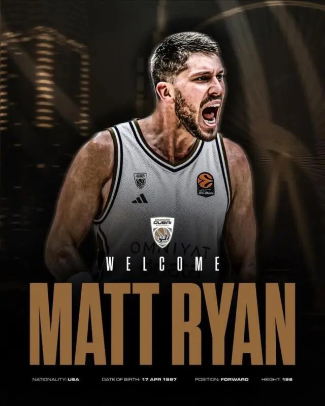 Matt Ryan se une a Dubai Basketball tras inicio irregular en Euroliga Matt Ryan scaled