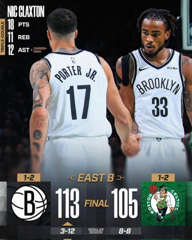 Claxton logra su primer triple doble y los Nets vencen a Boston 113-105 Nic Claxton scaled