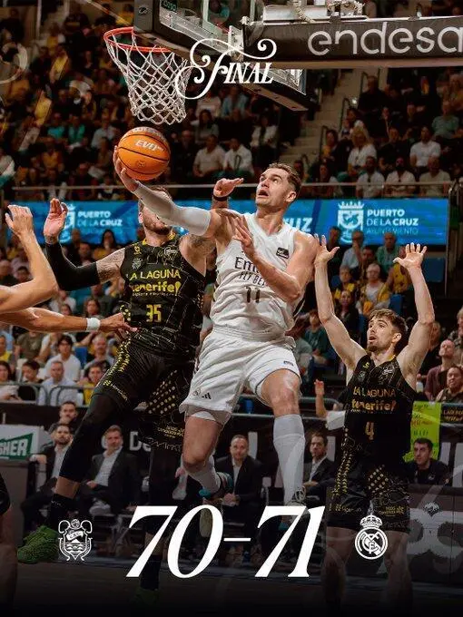 Llull logra la victoria del Real Madrid en Tenerife 70-71 LaLaguna Real Madrid