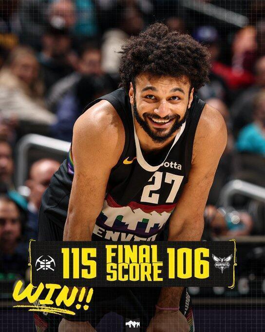 Murray brilla y Jokic asegura la victoria 115-106 Nuggets Charlotte