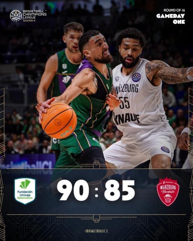 Unicaja supera con esfuerzo al Wurzburg alemán 90-85 Unicaja BCL scaled