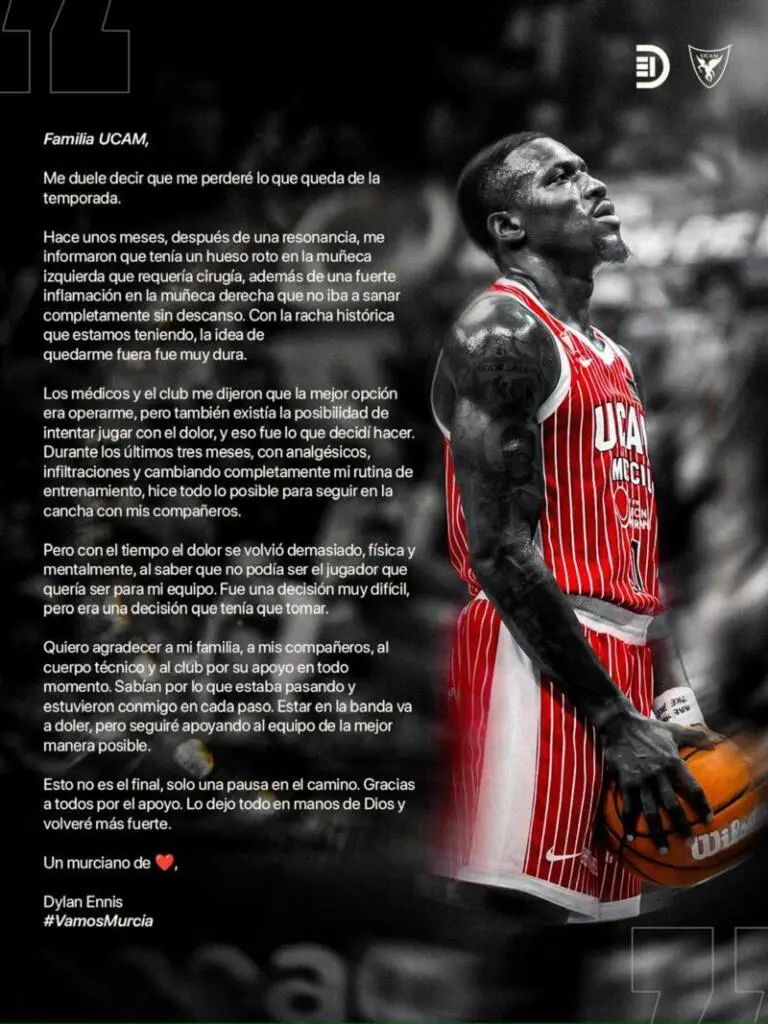 Dylan Ennis pone fin a su dolor y a la temporada de lesiones Dylan Ennis