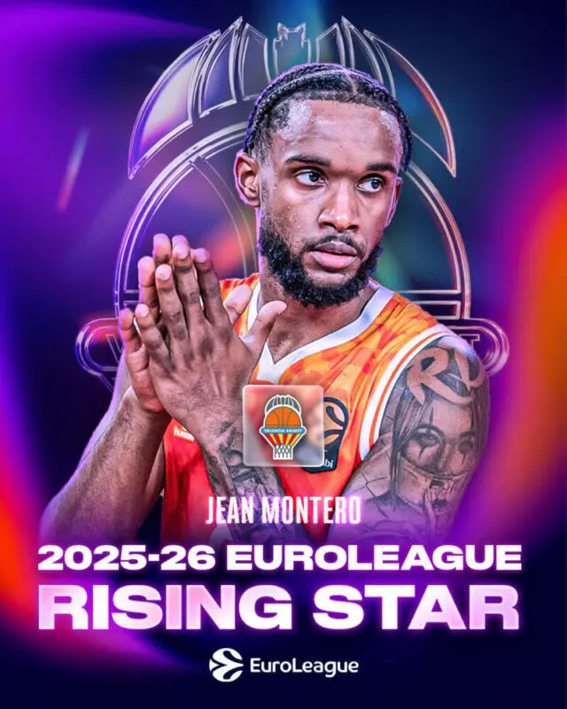 Jean Montero nombrado Rising Star EuroLeague 2025-26 Jean Montero Rising Star scaled
