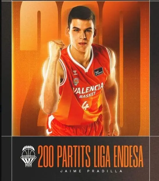 Jaime Pradilla alcanza 200 partidos con Valencia Basket en Liga Endesa Pradilla 200 partidos