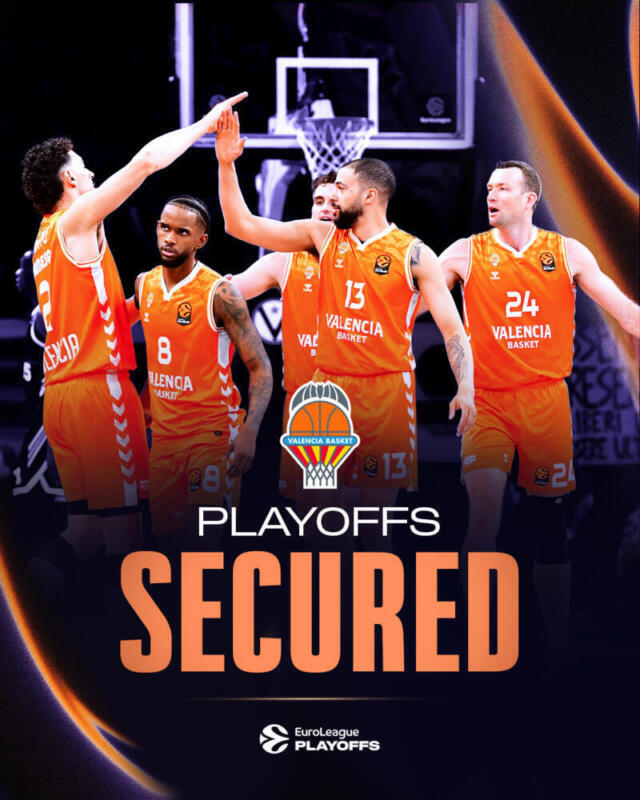 Valencia asegura plaza en playoff tras ganar 102-96 Valencia Basket Playoff scaled