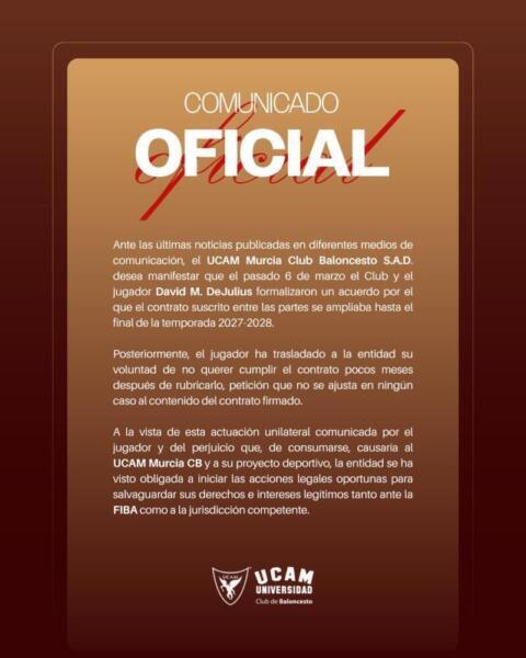 Tensión en Murcia por el caso De Julius y acciones legales del UCAM 20260718 093125