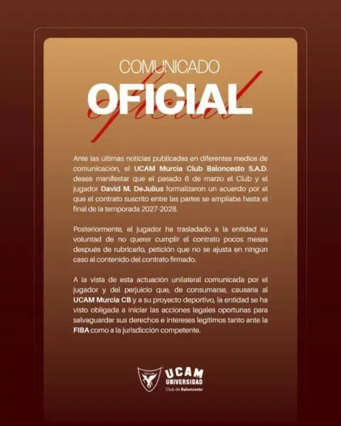 Tensión en Murcia por el caso De Julius y acciones legales del UCAM 20260718 093125