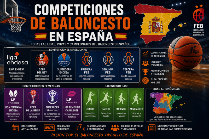 Competiciones de baloncesto: todas las ligas, torneos y campeonatos del mundo Competiciones Baloncesto en Espana