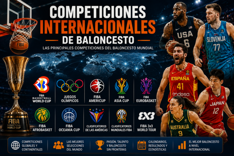 Competiciones de baloncesto: todas las ligas, torneos y campeonatos del mundo Competiciones internacionales de baloncesto