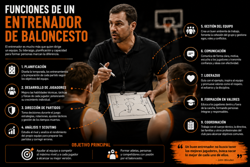 Entrenador de Baloncesto Funciones de un entrenador de baloncesto