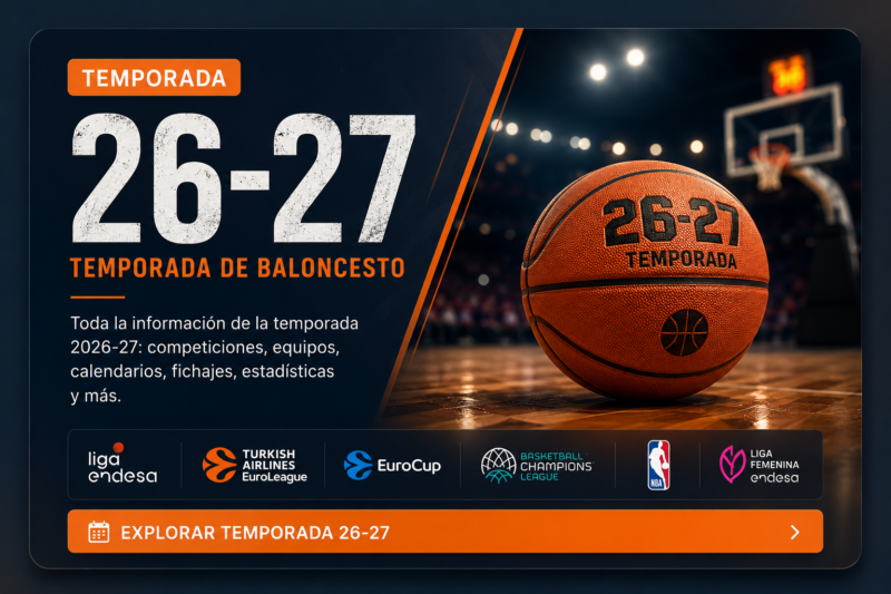 Temporada 2026-27 Temporada de baloncesto 2026-27 con acceso a Liga Endesa, Euroliga, NBA, EuroCup y Liga Femenina Endesa