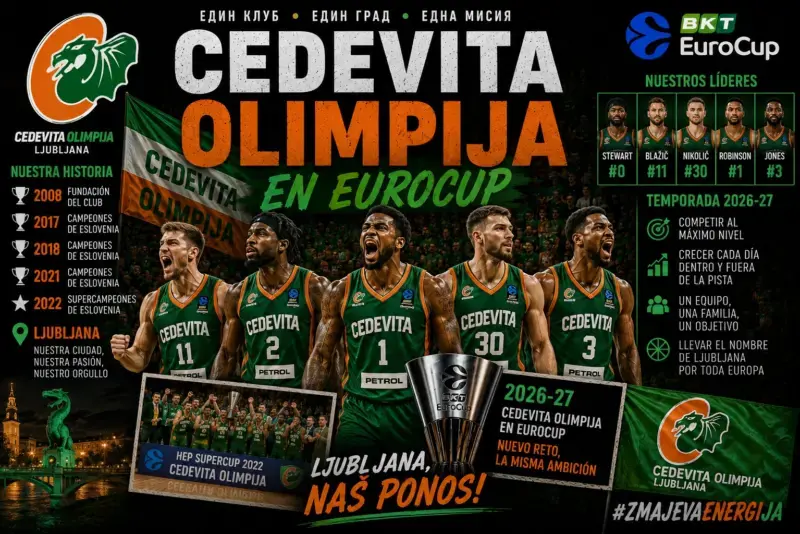 EuroCup 2026-27: equipos, formato, calendario y toda la información Cedevita Olimpija en EuroCup