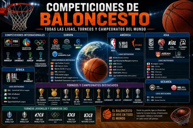 Competiciones de baloncesto: todas las ligas, torneos y campeonatos del mundo Competiciones Baloncesto