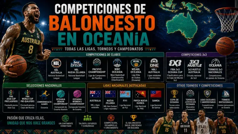 Competiciones de baloncesto: todas las ligas, torneos y campeonatos del mundo Competiciones de baloncesto en Oceania todas las ligas torneos y campeonatos scaled