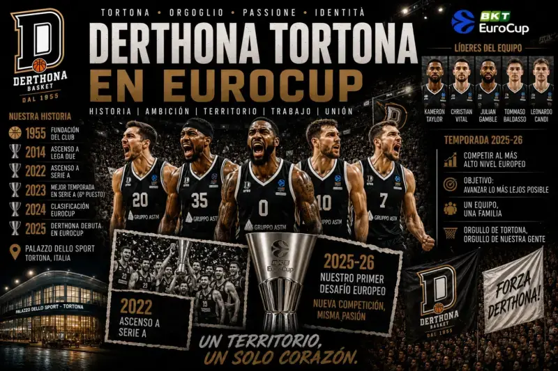 Derthona Basket Tortona en EuroCup: historia, trayectoria y temporada 2026-27 Derthona Basket Tortona en EuroCup