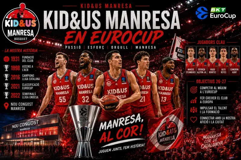 EuroCup 2026-27: equipos, formato, calendario y toda la información Kid&Us Manresa en EuroCup