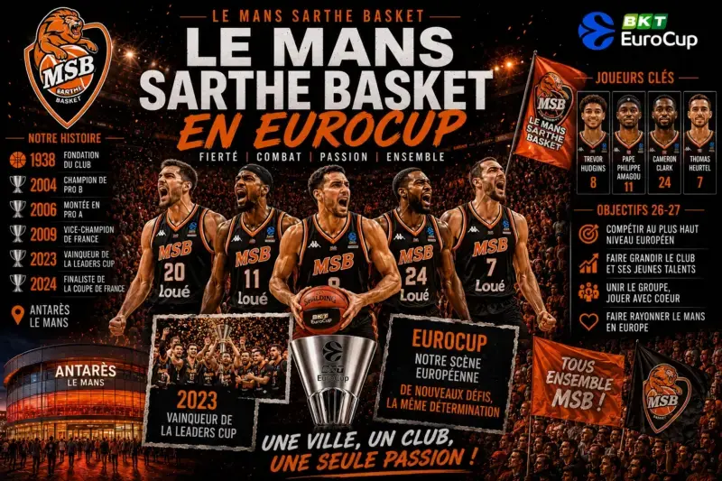 EuroCup 2026-27: equipos, formato, calendario y toda la información Le Mans Sarthe Basket en EuroCup