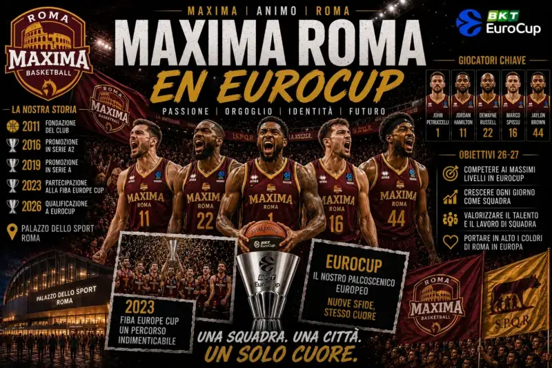 EuroCup 2026-27: equipos, formato, calendario y toda la información Maxima Roma en Eurocup
