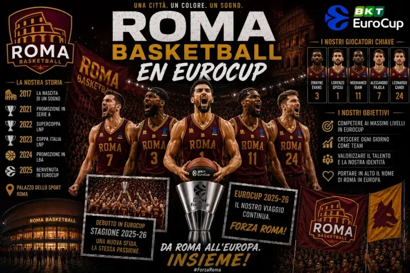 EuroCup 2026-27: equipos, formato, calendario y toda la información Roma Basketball en EuroCup
