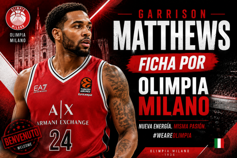 Olimpia Milano ficha a Garrison Mathews Garrison Mathews Olimpia Milano
