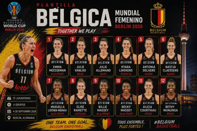 Mundial de Baloncesto Femenino Berlín 2026: guía completa, calendario, grupos, selecciones, resultados y estadísticas Belgica Berlin 26 1 scaled