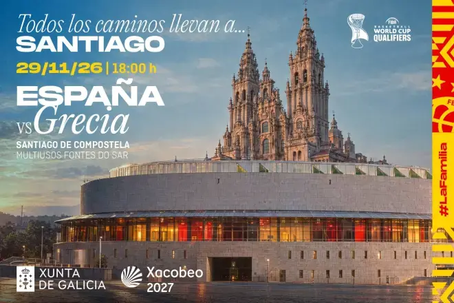 Santiago será sede del partido España-Grecia de baloncesto España Grecia en Santiago