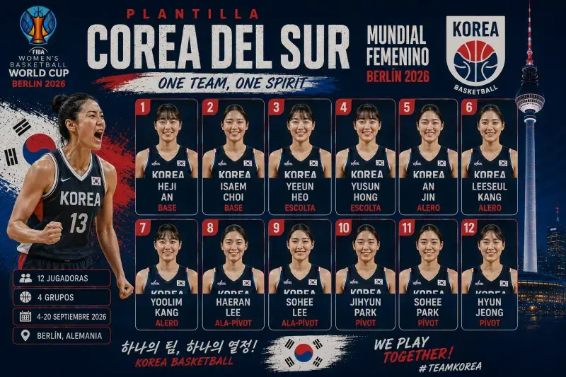 Mundial de Baloncesto Femenino Berlín 2026: guía completa, calendario, grupos, selecciones, resultados y estadísticas Roster Corea del Sur 1 scaled