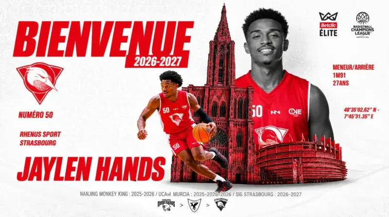 Jaylen Hands se une a SIG Strasbourg tras su paso por Varese Jaylen Hands SIG Strasbourg
