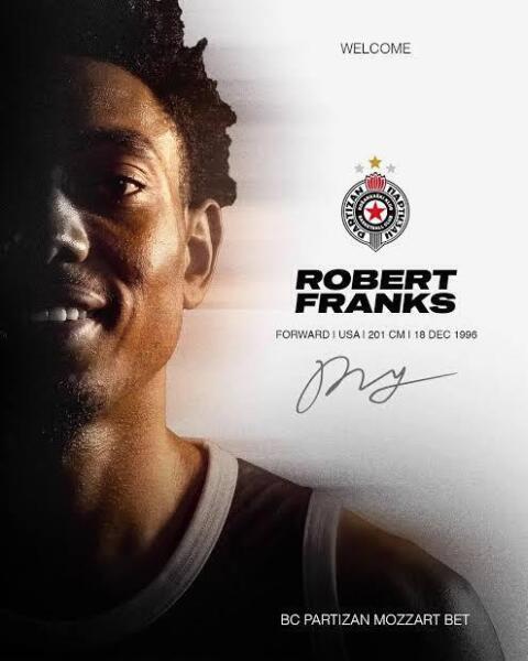 Partizan ficha oficialmente al exjugador de la NBA Robert Franks Robert Franks Partizan